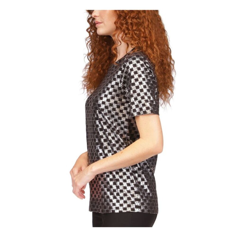 MICHAEL MICHAEL KORS Womens Black Logo Short Sleeve Crew Neck T-Shirt XXS - Picture 3 of 4